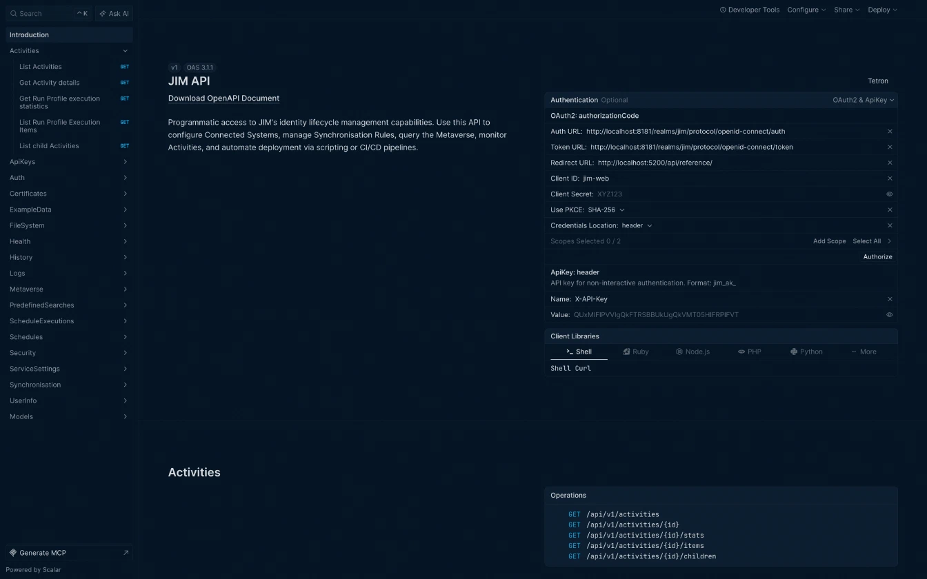 Interactive API Documentation (Scalar)