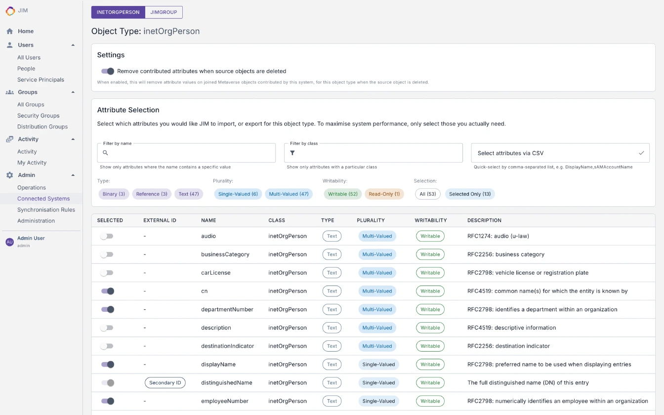 Configuring a Connected System Schema