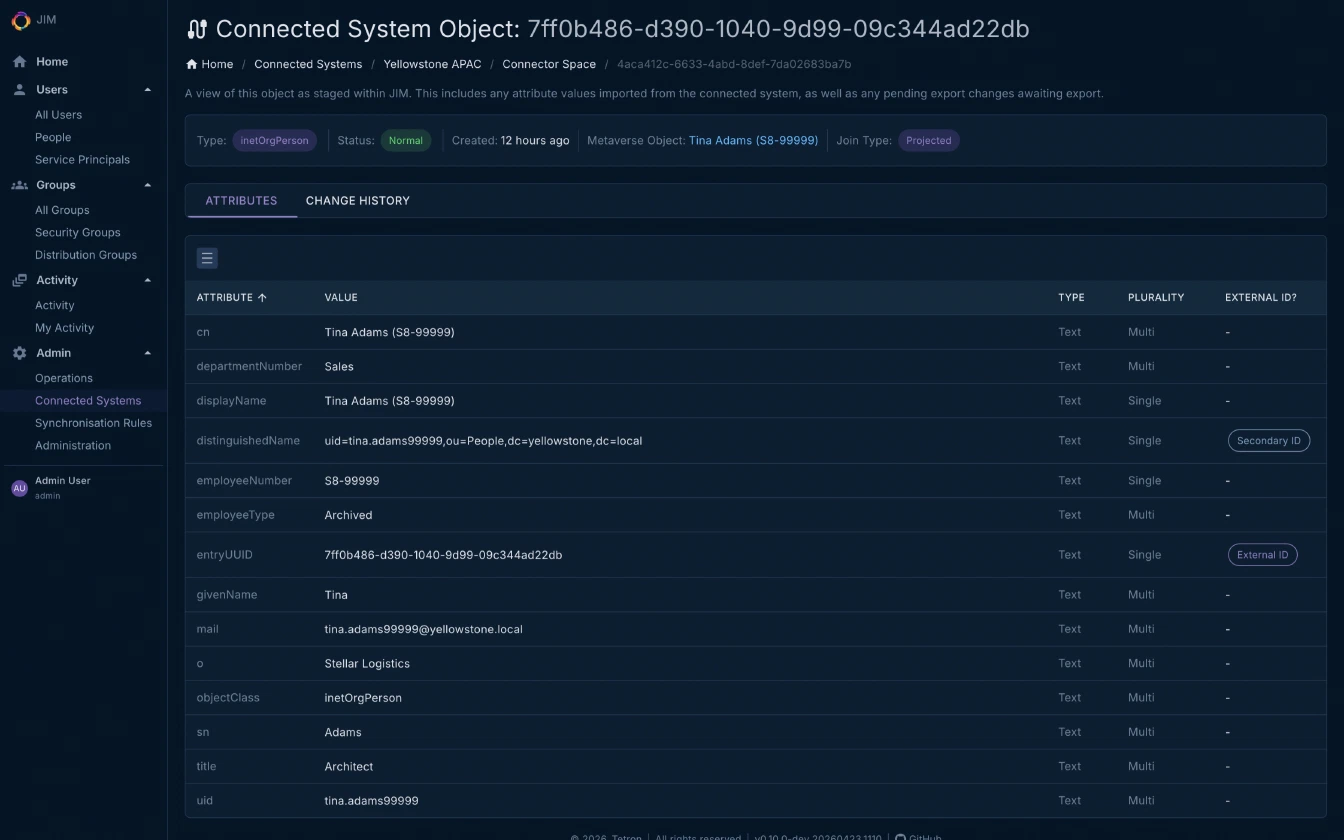 Inspecting a Connected System Object