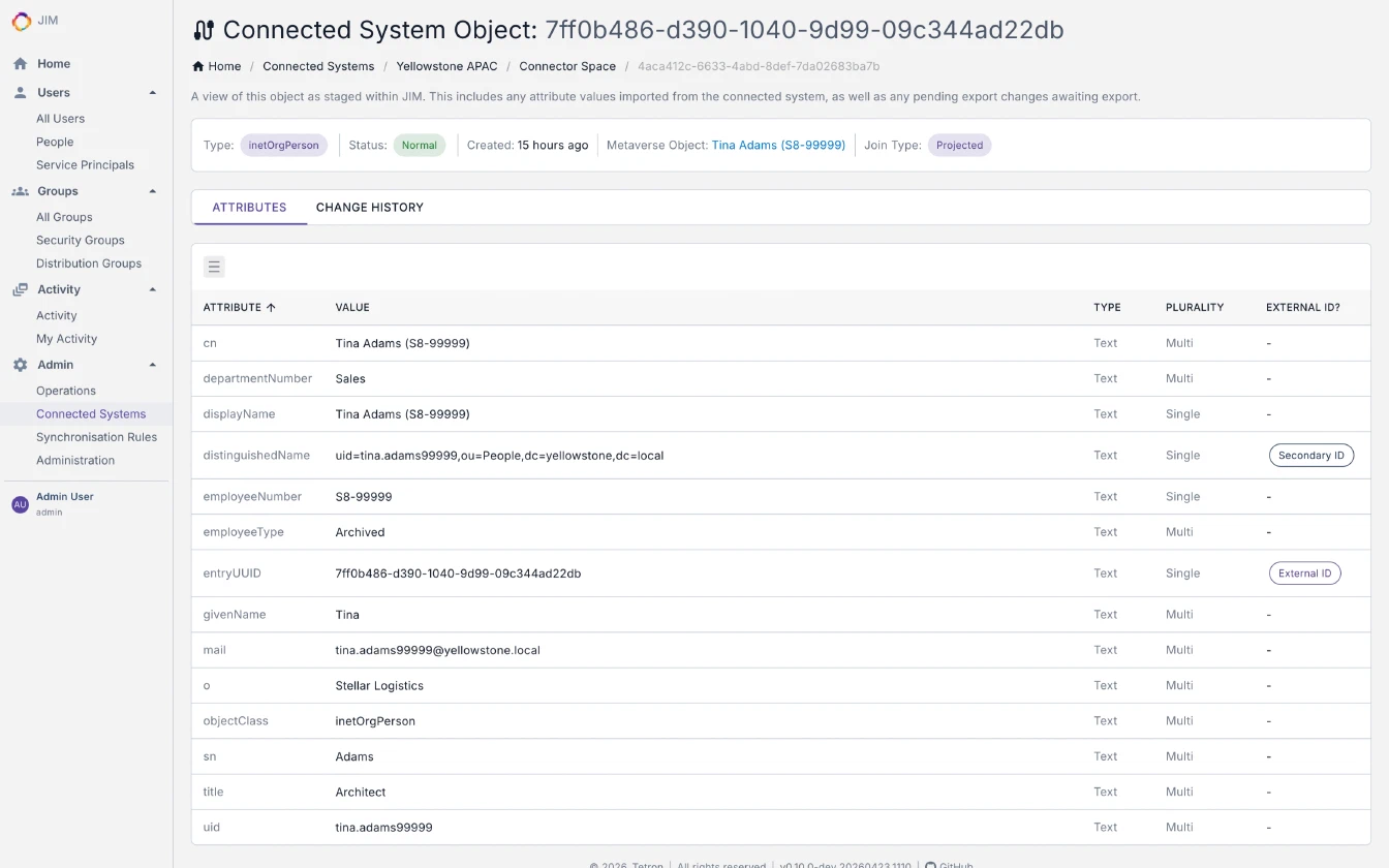 Inspecting a Connected System Object