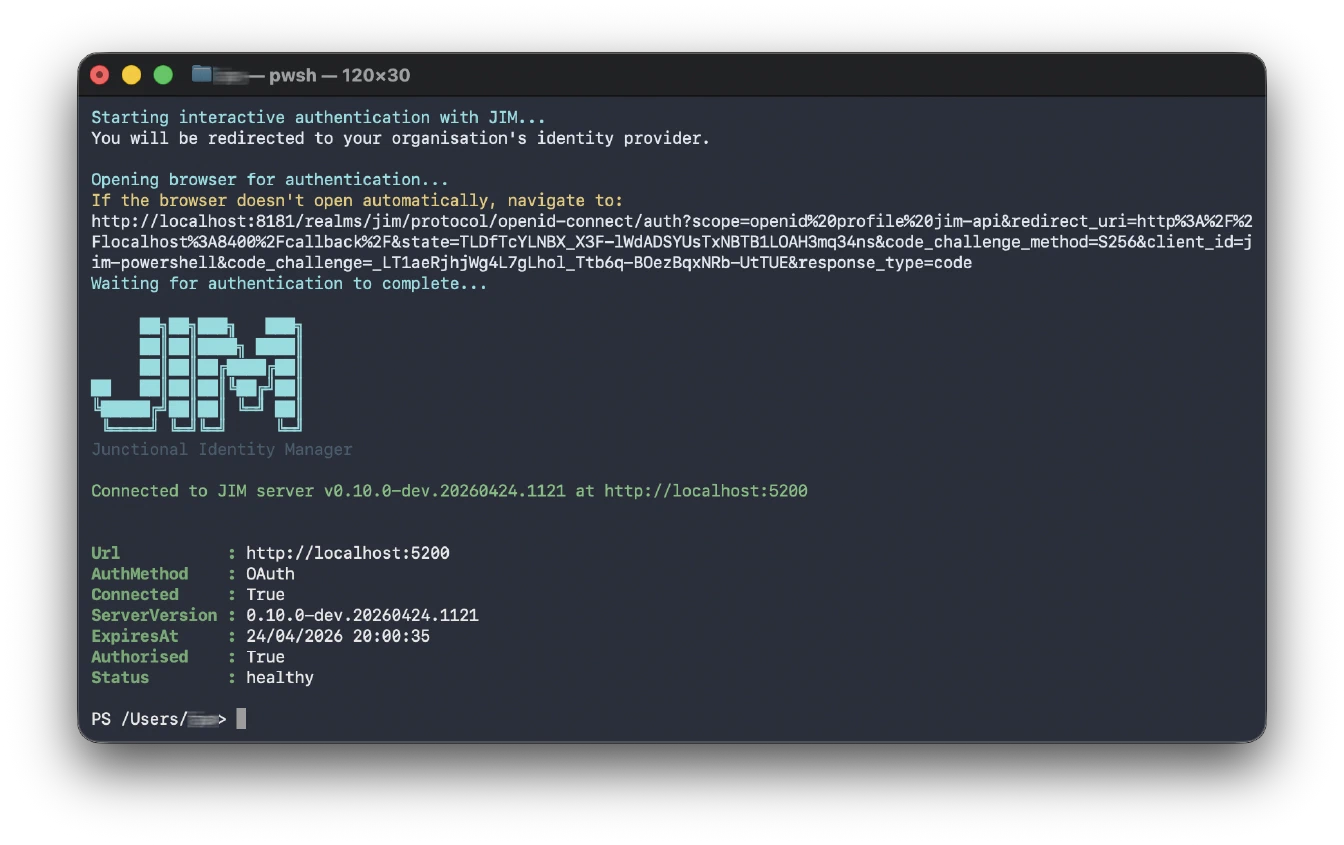 PowerShell -- Connecting to JIM